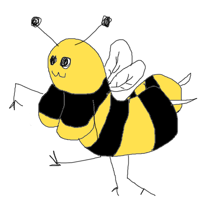 a thicc bee with boobs and 2 stingers