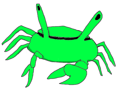 a neon green crab