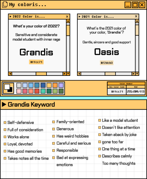 your personal color percent is...grandis